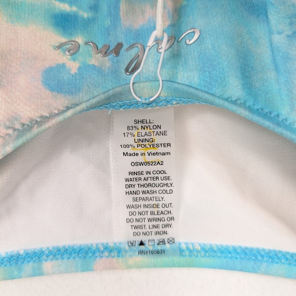 NWT Johnny Was Calme Women's Swim Aqua Tie Dye One Piece Swimsuit Size S - Picture 7 of 9